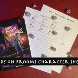 Kids on brooms character sheet