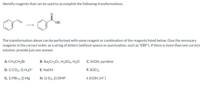 Carry identify needed each reagents solved transformation transcribed problem text been show has