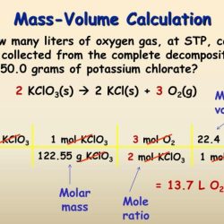 Stoichiometry mass volume particle practice answer key